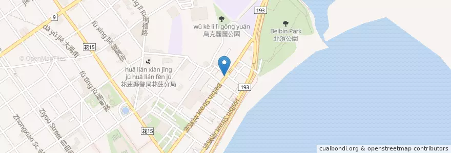 Mapa de ubicacion de 瑞麟美而美北濱店 en Taiwan, Taiwan, Landkreis Hualien, Hualien.
