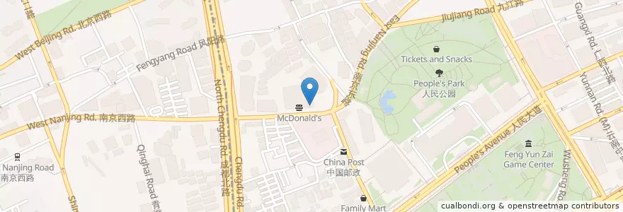 Mapa de ubicacion de Costa en China, Shanghái, Huangpu.
