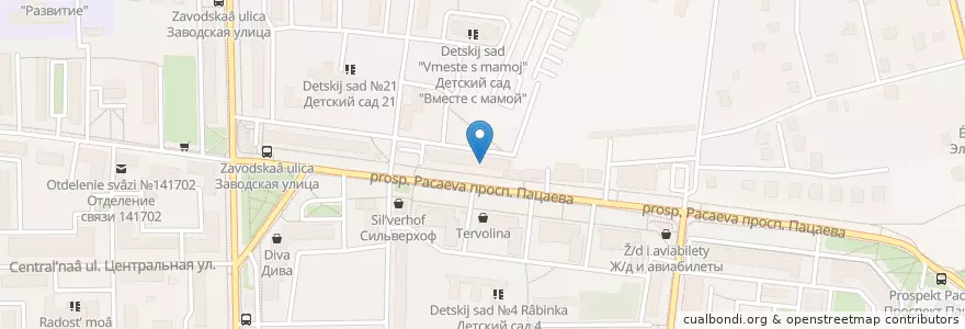 Mapa de ubicacion de Сбербанк en Rusland, Centraal Federaal District, Oblast Moskou, Городской Округ Долгопрудный.