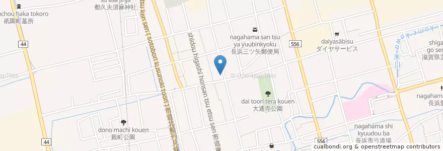 Mapa de ubicacion de 長浜信用金庫三ツ矢支店 en 일본, 시가현, 長浜市.