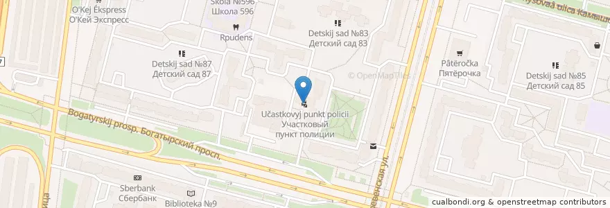 Mapa de ubicacion de Участковый пункт полиции 44 отдела полиции en Russland, Föderationskreis Nordwest, Oblast Leningrad, Sankt Petersburg, Приморский Район, Округ № 65.