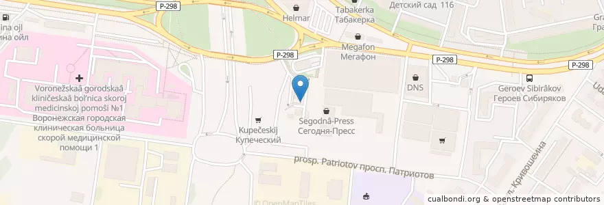 Mapa de ubicacion de Робин Сдобин en Russie, District Fédéral Central, Oblast De Voronej, Городской Округ Воронеж.