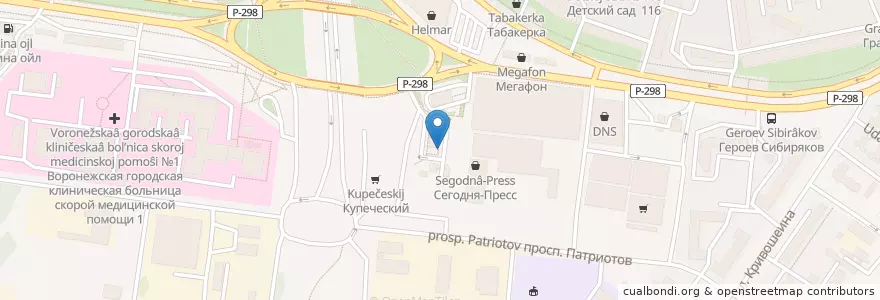 Mapa de ubicacion de Русский Аппетит en Rússia, Distrito Federal Central, Oblast De Voronej, Городской Округ Воронеж.