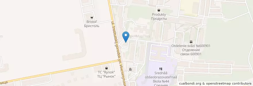 Mapa de ubicacion de Полиглот en Rusia, Distrito Federal Central, Óblast De Vladímir, Городской Округ Владимир.