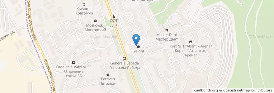 Mapa de ubicacion de Осетинские пироги "Kurtat" en Russia, Distretto Federale Meridionale, Sebastopoli, Севастополь, Ленинский Район, Ленинский Округ.