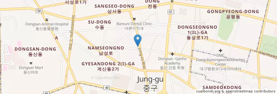 Mapa de ubicacion de Brewers Brothers en South Korea, Daegu, Jung-Gu, Seongnae-Dong.