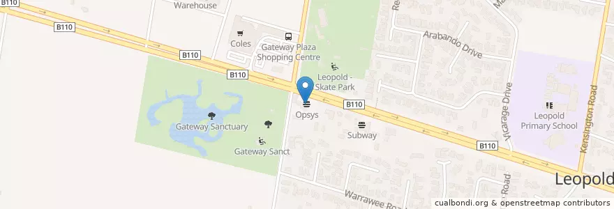 Mapa de ubicacion de Opsys en Australia, Victoria, City Of Greater Geelong.