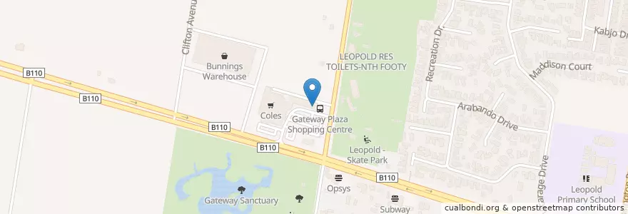 Mapa de ubicacion de Bendigo Bank en 澳大利亚, 维多利亚州, City Of Greater Geelong.
