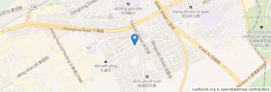 Mapa de ubicacion de 城市漢堡 en 台湾, 新北市, 樹林区.