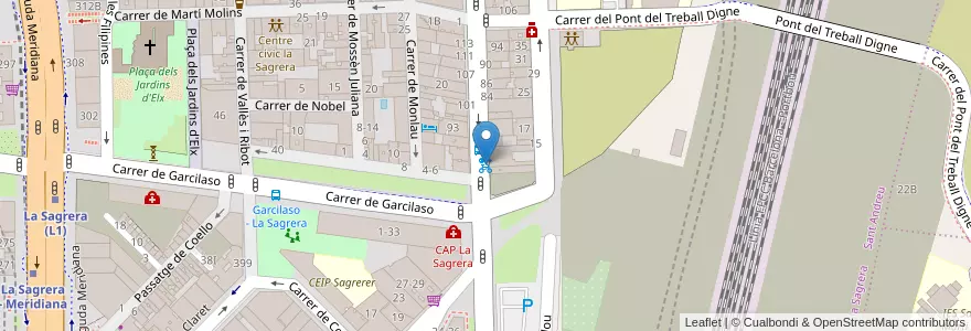 Mapa de ubicacion de 391 - Sagrera 74 en 西班牙, Catalunya, Barcelona, Barcelonès, Barcelona.