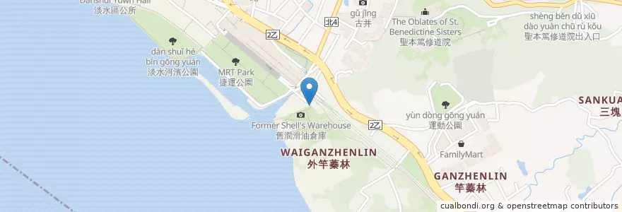 Mapa de ubicacion de 21金小火鍋 en Taiwan, New Taipei, Tamsui District.