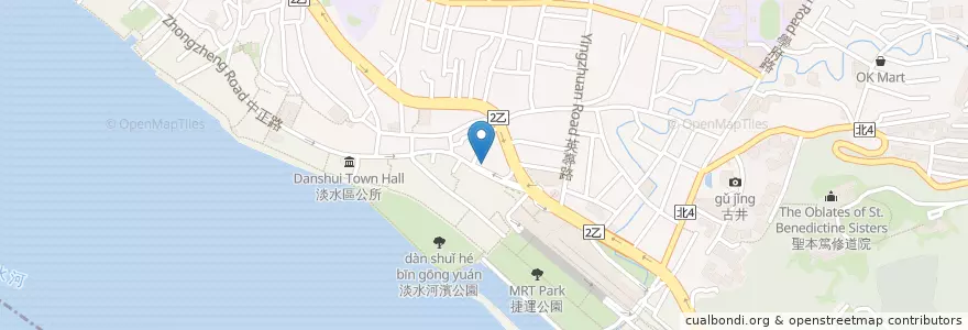 Mapa de ubicacion de 21金小火鍋 en Tayvan, 新北市, 淡水區.