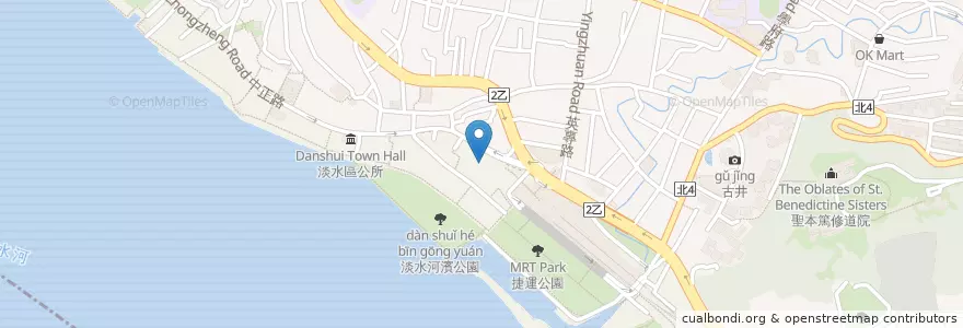 Mapa de ubicacion de 德義藥行 en Taiwan, 新北市, 淡水區.
