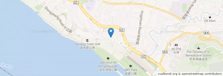 Mapa de ubicacion de 彩日式拉麵 en Taiwan, New Taipei, Tamsui District.