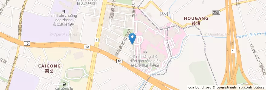 Mapa de ubicacion de 袈賀素食 en Tayvan, Kaohsiung.