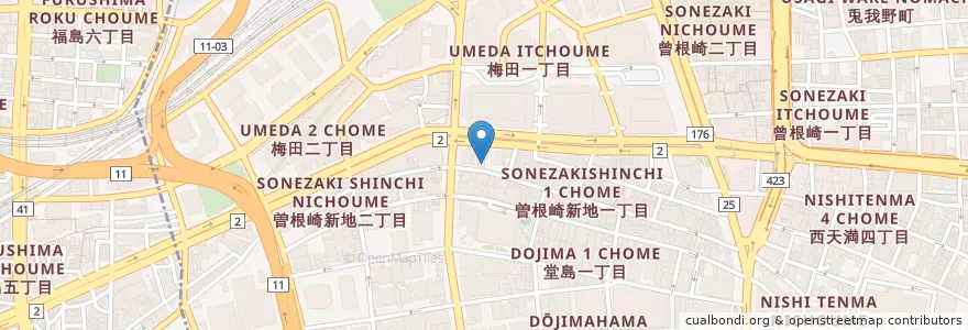 Mapa de ubicacion de 甚五郎 en Japonya, 大阪府, 大阪市, 北区.