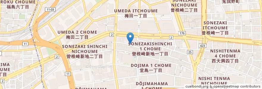 Mapa de ubicacion de 白寿 8910 en Japon, Préfecture D'Osaka, 大阪市, 北区.