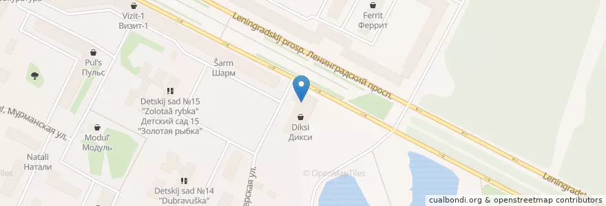 Mapa de ubicacion de Кафе en ロシア, 北西連邦管区, Мурманская Область, Городской Округ Оленегорск.