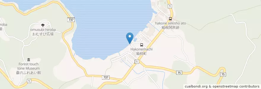 Mapa de ubicacion de 箱根町 (Hakonemachi) en Japonya, 神奈川県, 足柄下郡, 箱根町.