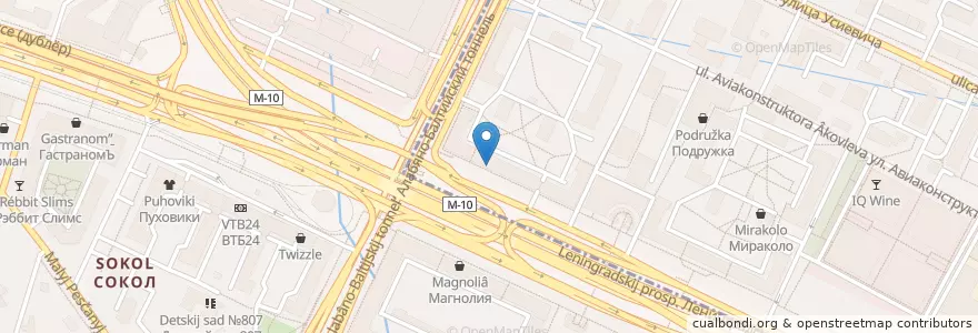 Mapa de ubicacion de Диалог en Rusia, Центральный Федеральный Округ, Москва, Северный Административный Округ, Район Сокол, Район Аэропорт.