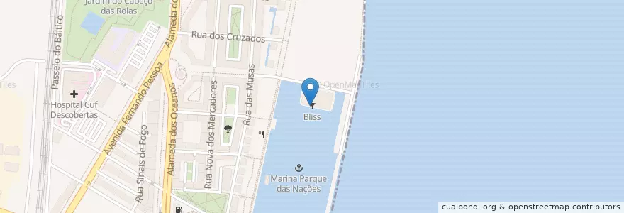 Mapa de ubicacion de Bliss en Portugal, Lisbonne, Grande Lisboa, Lisbonne.