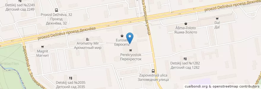 Mapa de ubicacion de KFC en Rusia, Distrito Federal Central, Москва, Северо-Восточный Административный Округ, Район Южное Медведково.