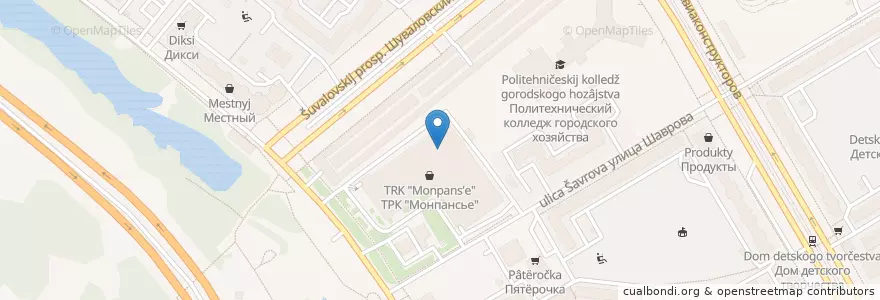 Mapa de ubicacion de Гидротэк en Russia, Northwestern Federal District, Leningrad Oblast, Saint Petersburg, Приморский Район, Округ Юнтолово.