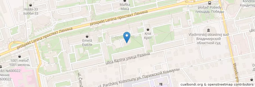 Mapa de ubicacion de Улыбка en Rússia, Distrito Federal Central, Владимирская Область, Городской Округ Владимир.