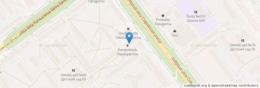 Mapa de ubicacion de Восточная кухня en Russie, District Fédéral Du Nord-Ouest, Oblast De Léningrad, Saint-Pétersbourg, Фрунзенский Район, Округ № 72.