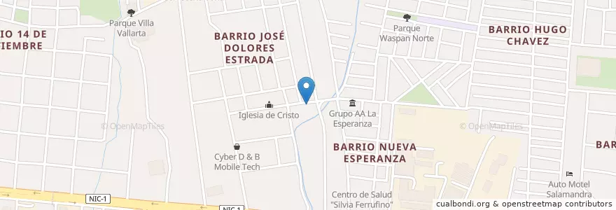 Mapa de ubicacion de Iglesia El Rebaño -AMER en ニカラグア, マナグア県, Managua (Municipio).