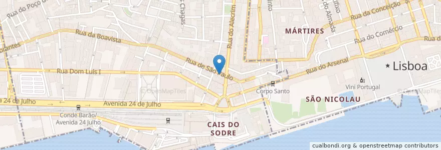 Mapa de ubicacion de BDO - Bifanas Bar en البرتغال, Área Metropolitana De Lisboa, Lisboa, Grande Lisboa, لشبونة, Misericórdia.