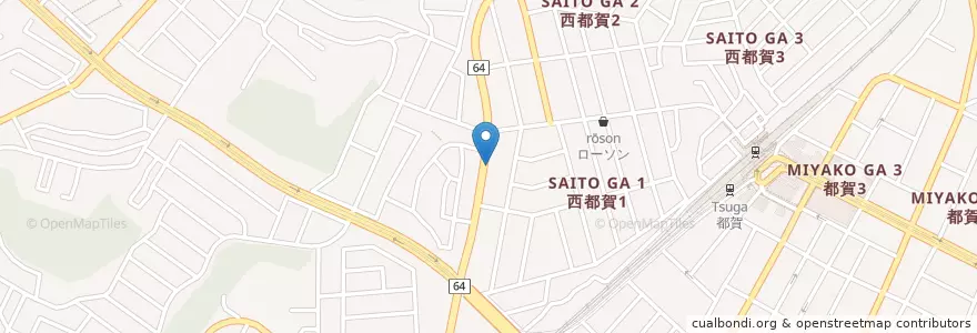 Mapa de ubicacion de 藤村犬猫病院 en Japon, Préfecture De Chiba, 千葉市, 若葉区.