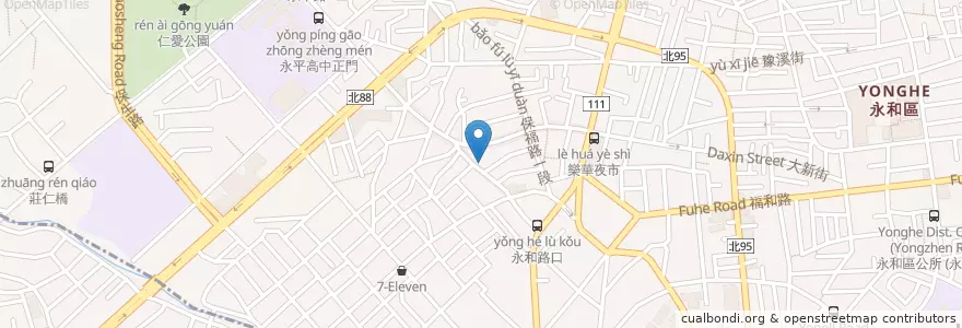 Mapa de ubicacion de 呷霸牛肉麵 en تایوان, 新北市, 永和區.