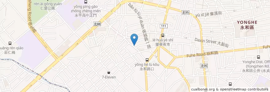 Mapa de ubicacion de 東方牛排 en 타이완, 신베이 시, 융허 구.
