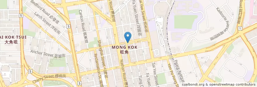 Mapa de ubicacion de 番本日式放題 Banmoto Japanese All You Can Eat Restaurant en Çin, Guangdong, Hong Kong, Kowloon, Yeni Bölgeler, 油尖旺區 Yau Tsim Mong District.