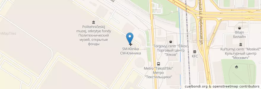 Mapa de ubicacion de СМ-Клиника en Rusia, Distrito Federal Central, Москва, Юго-Восточный Административный Округ.