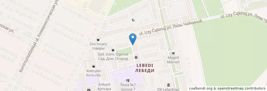 Mapa de ubicacion de Аптека №73 en Rusia, Distrito Federal Central, Óblast De Bélgorod, Губкинский Городской Округ.
