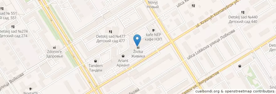 Mapa de ubicacion de Живика en Rússia, Уральский Федеральный Округ, Свердловская Область, Городской Округ Екатеринбург.