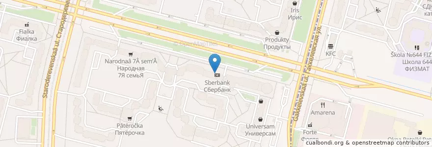 Mapa de ubicacion de Сбербанк en Russia, Northwestern Federal District, Leningrad Oblast, Saint Petersburg, Приморский Район, Округ № 65.
