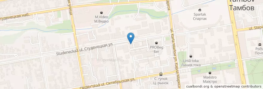 Mapa de ubicacion de Опера en Rusia, Distrito Federal Central, Óblast De Tambov, Тамбовский Район, Городской Округ Тамбов.
