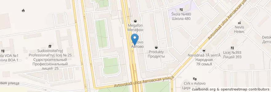 Mapa de ubicacion de Теремок en Russland, Föderationskreis Nordwest, Oblast Leningrad, Sankt Petersburg, Кировский Район, Округ Автово.