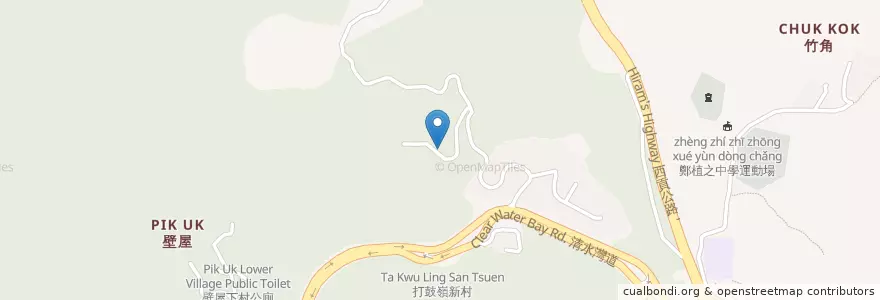 Mapa de ubicacion de 打鼓嶺新村公廁 Ta Ku Ling Sun Tsuen Public Toilet en China, Provincia De Cantón, Hong Kong, Nuevos Territorios, 西貢區 Sai Kung District.