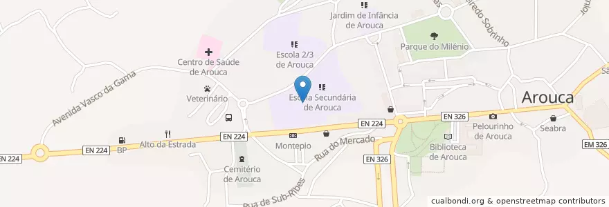 Mapa de ubicacion de Arouca en البرتغال, آويرو, المنطقة الشمالية (البرتغال), Área Metropolitana Do Porto, Arouca, Arouca E Burgo.