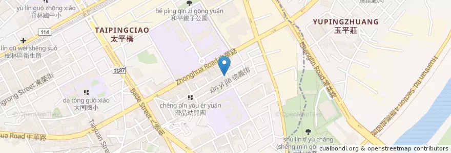 Mapa de ubicacion de 力元藥局 en Тайвань, Новый Тайбэй, 樹林區.