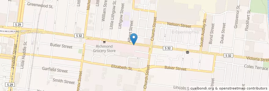 Mapa de ubicacion de Richmond Pharmacy en Australie, Victoria, City Of Yarra.