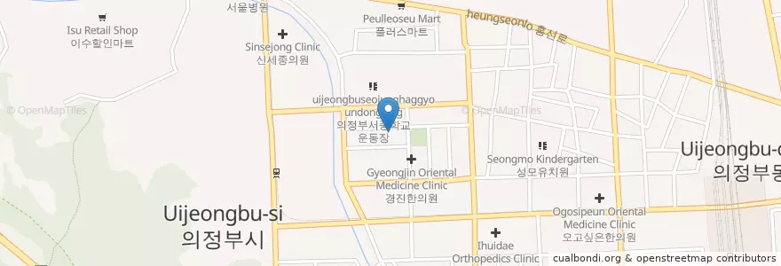 Mapa de ubicacion de 의정부침례교회 en South Korea, Gyeonggi-Do, Uijeongbu-Si.