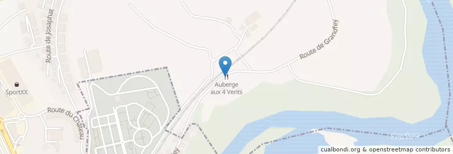 Mapa de ubicacion de Auberge aux 4 Vents en Suisse, Fribourg, District De La Sarine, Granges-Paccot.