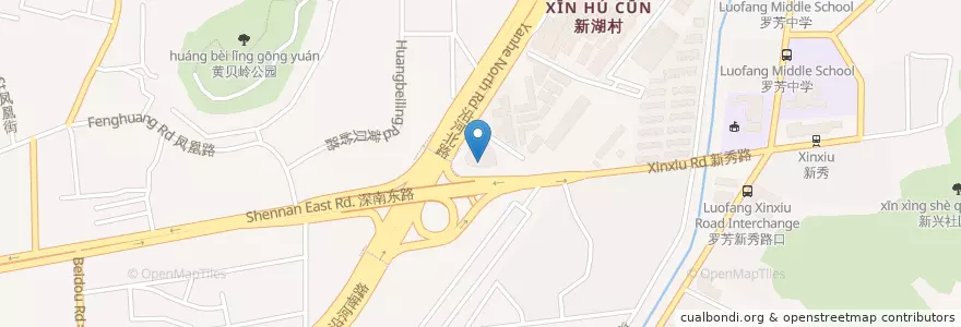 Mapa de ubicacion de 工商银行 en 中国, 广东省, 深圳市, 罗湖区, 黄贝街道.