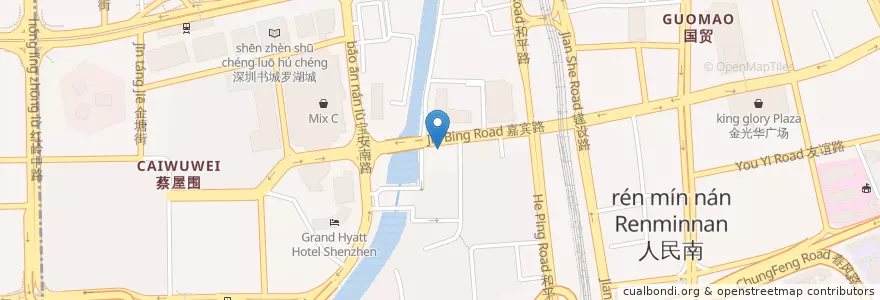 Mapa de ubicacion de 工商银行 en China, Guangdong, Shenzhen, Luohu.