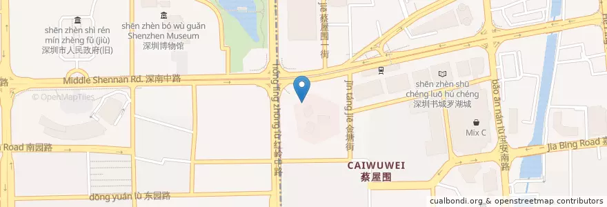 Mapa de ubicacion de 中国工商银行 en China, Guangdong, Shenzhen, Luohu, 桂园街道.